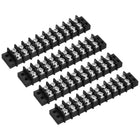 4 Pcs 10 Positions Terminal Block 300V 20A 9.5mm Pitch Dual Rows 10 Circuits DIN Row Screw Terminals Strip