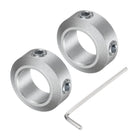 Set Screw Shaft Collar for 12mm Shaft, 2pcs Clamping Collars 20mm OD, 8mm Thickness, Aluminum Alloy Clamp-On Collar with M5 Set Screws and a Wrench