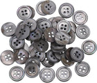 50 Pcs Natural Shell Buttons, 4 Hole Mother of Pearl Buttons 12.5mm Sewing Craft Buttons for Shirt Sewing DIY Crafts Decoration, Grey