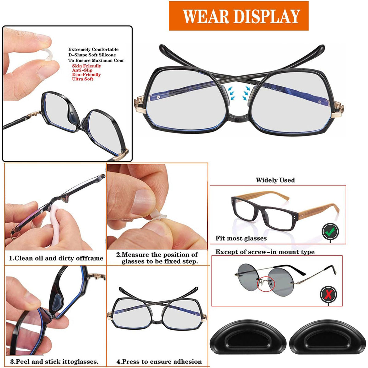 LinkMejor 56 PCS Glasses Anti-slip Ear Grips, Ear Hook Eyeglasses Retainers