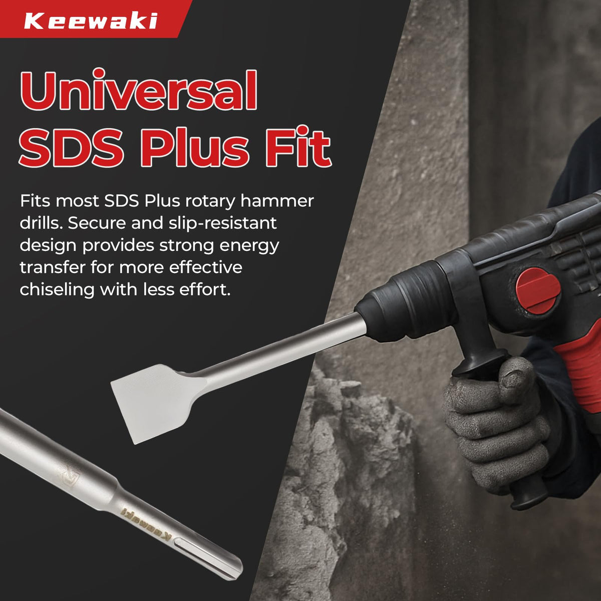 LinkMejor SDS Plus Pemotong Batu - Set Pemotong Berat Keras untuk Hammer Drill – Termasuk Pemotong Rata, Berpuncak & Pemotong Keramik – Alat Penghilang Beton, Keramik