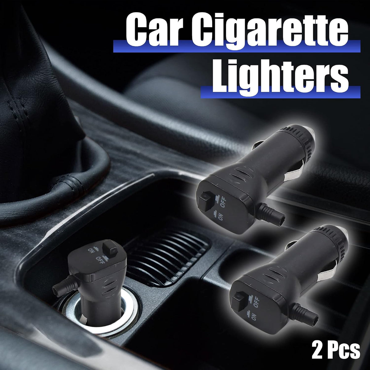 LinkMejor 2pcs 12V 24V Car Cigarette Lighter Socket Plug Connector Adaptor with On Off Switch