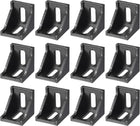 12Pcs Inside Corner Bracket Gusset, 38x38x35mm 4040 Angle Connectors for 4040 Series Aluminum Extrusion Profile Black