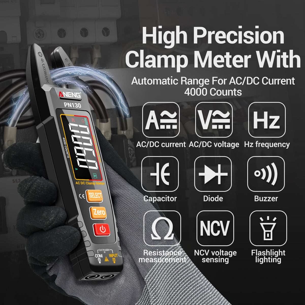 LinkMejor Multimetro Tester Color LCD TRMS 4000 Conta Misuratore a Pinza Ricaricabile