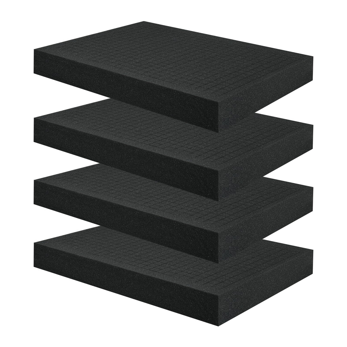 4 Pcs 16 x 12 x 2 Inches Pick and Pluck Foam Inserts For Cases, Toolboxes