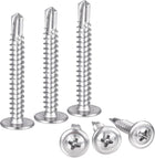 Phillips Head Self Tapping Screws, #10 x 1-1/2" 410 Stainless Steel Self Drilling Sheet Metal Screw 100pcs