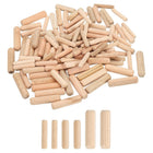 180Pcs 1/4" 5/16" 3/8" Wooden Dowel Pins, Wood Dowels Rods, Furniture Woodworking Grooved Fluted Pin, Wooden Dowels Fluted for Craft, DIY Projects