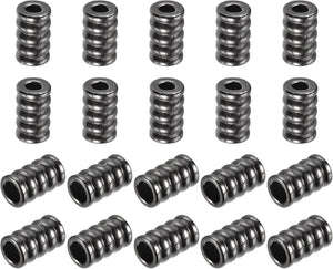 30Pcs Metal Bell Stopper, 3.5mm Conical Cord Ends Lock Rope Fastener End Stopper for Drawstring Lanyard Backpack Bag DIY, Dark Gray