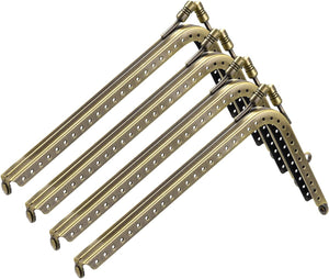 Metal Purse Frames - 6.1" 4Pcs Rectangle Kiss Lock Clasp Frame Embossed Clutch Frame for Coin Purse Sewing Bag Making DIY Craft, Bronze