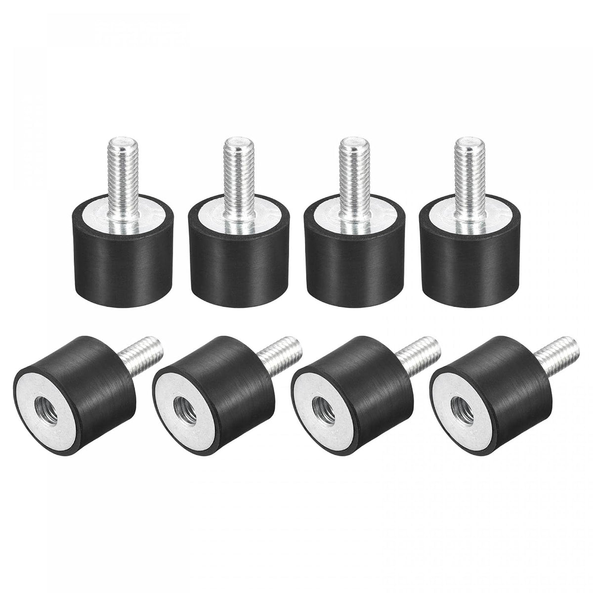 Rubber Mounts 8pcs M8 Male/Female Vibration Isolator Shock Absorber, for Garage Motor Air Compressor Car Boat Bobbins, D25mmxH20mm