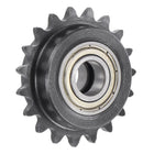 #25 Chain Idler Sprocket, 10mm Bore 1/4" Pitch 19 Tooth Tensioner, Black Oxide Finish C45 Carbon Steel with Insert Double Bearing for ISO 04C Chains