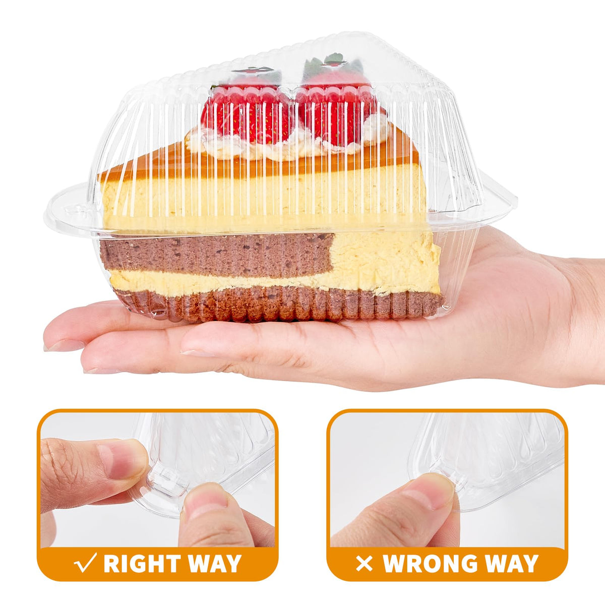 LinkMejor 100 Pack Triangolo Contenitori Porta Dessert Slice Torta