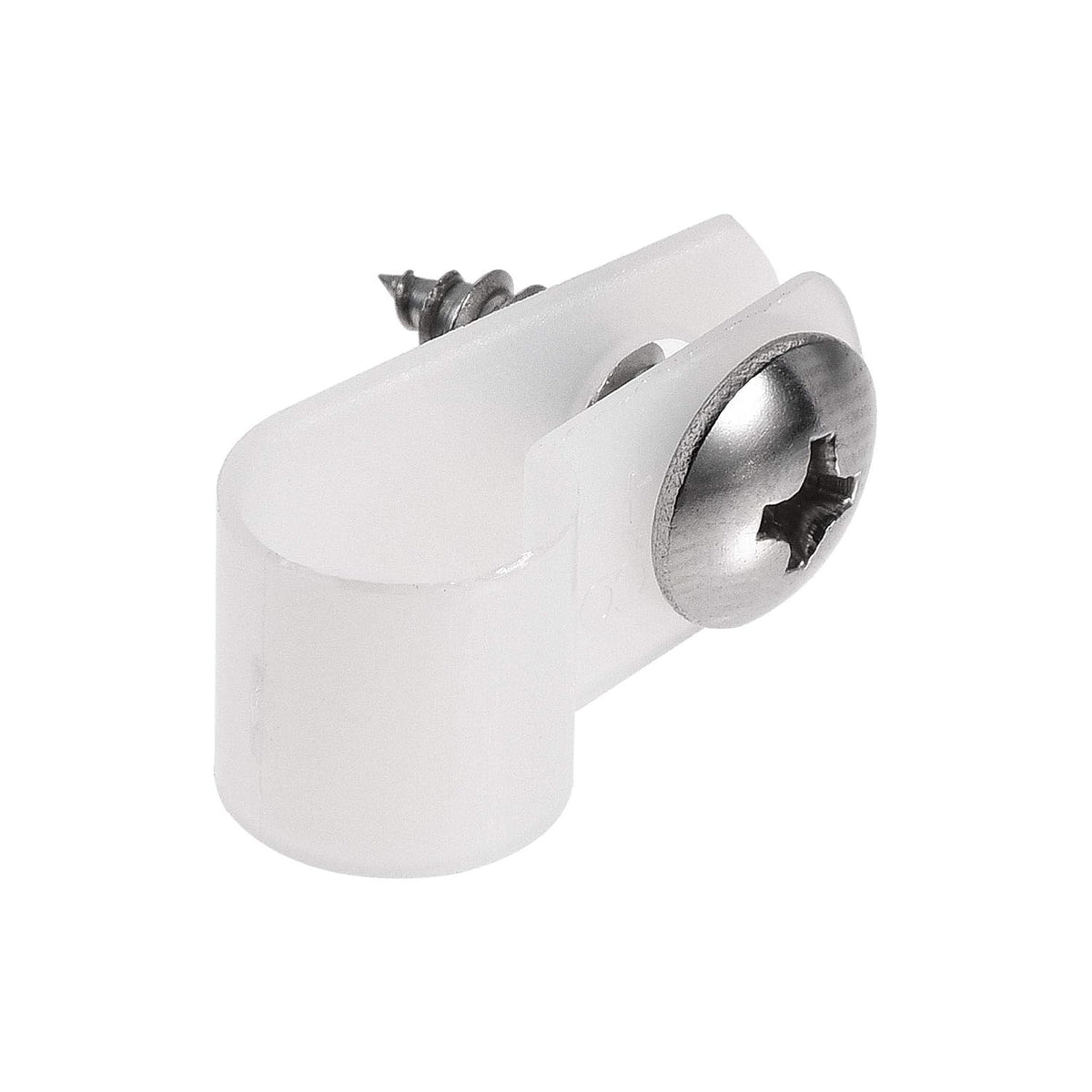 8.4mm Nylon R Type Cable Clip Wire Clamp with Screws White 100pcs