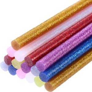 Mini Hot Glue Gun Sticks 0.28-inchx8-inch High Sticky Hot Glue Sticks, Glitter 8 Colors 16pcs
