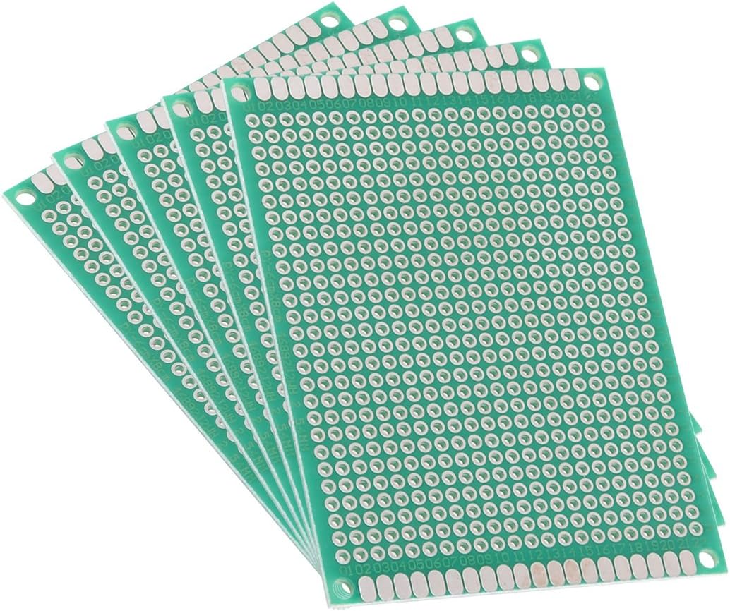 6x8cm Single Sided Universal Printed Circuit Board for DIY Soldering Green Thickness 1.6mm 5pcs
