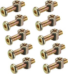 M6 x 25mm Furniture Bolts Nut Set Hex Socket Screw with Barrel Nuts Phillips-Slotted Zinc Plated 10 Sets