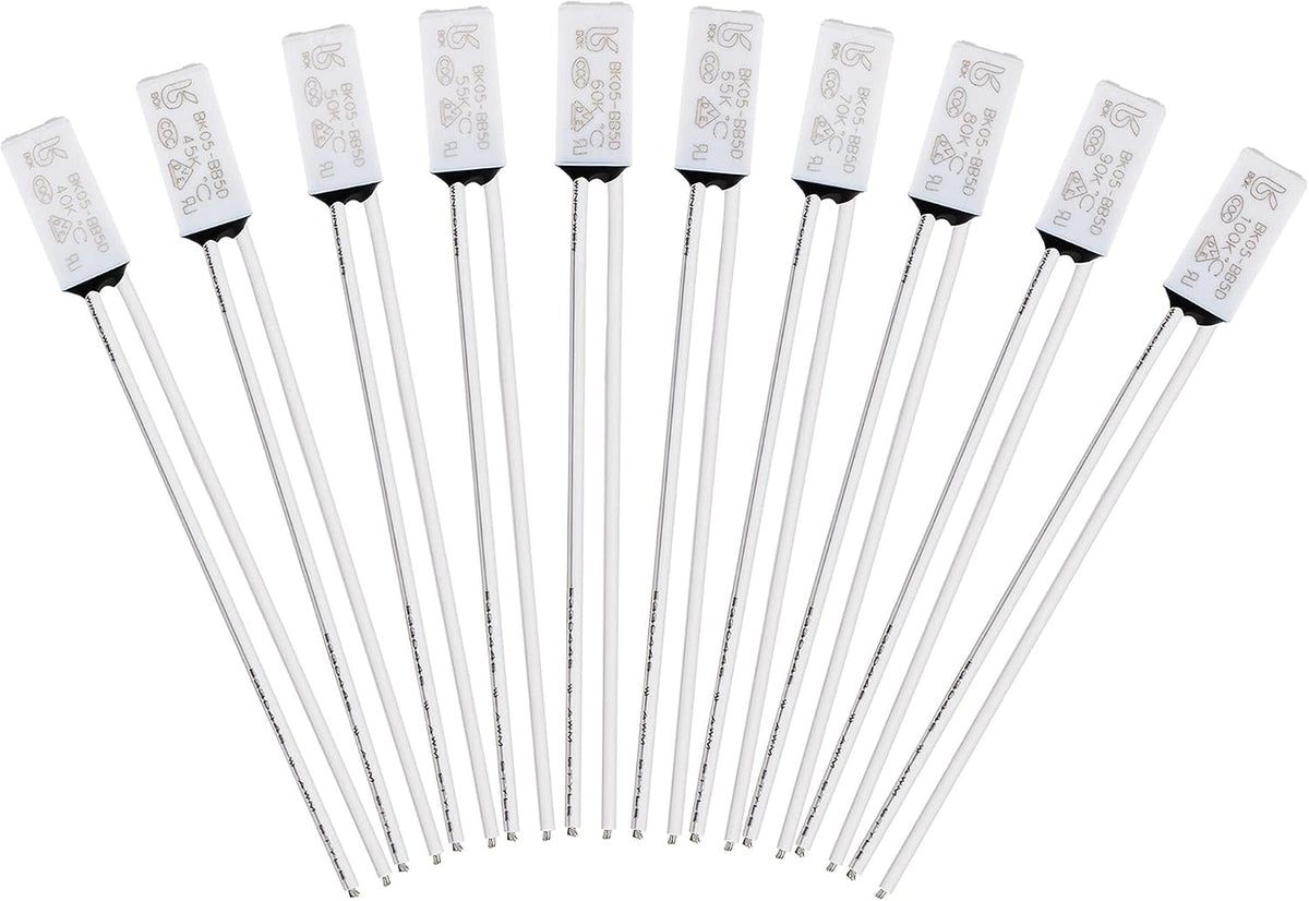 10pcs KSD9700 Thermostat Normally Open 40-100°C(104-212°F) N.O Temperature Control Switch Assortment Kit