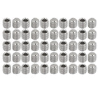 M6x6mm Metric 304 Stainless Steel Hex Socket Set Flat Point Grub Screws Silver Tone for Towel Rack Door Knob 50pcs
