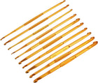 Double End Crochet Hooks 2/0 to 10/0 Aluminum Golden Tone Knitting Needles Crocheting Stitch for DIY Weave Craft Yarn 10Pcs