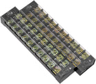 2 Pcs 10 Positions Dual Rows 600V 25A Cable Barrier Block Terminal Strip TB-2510L