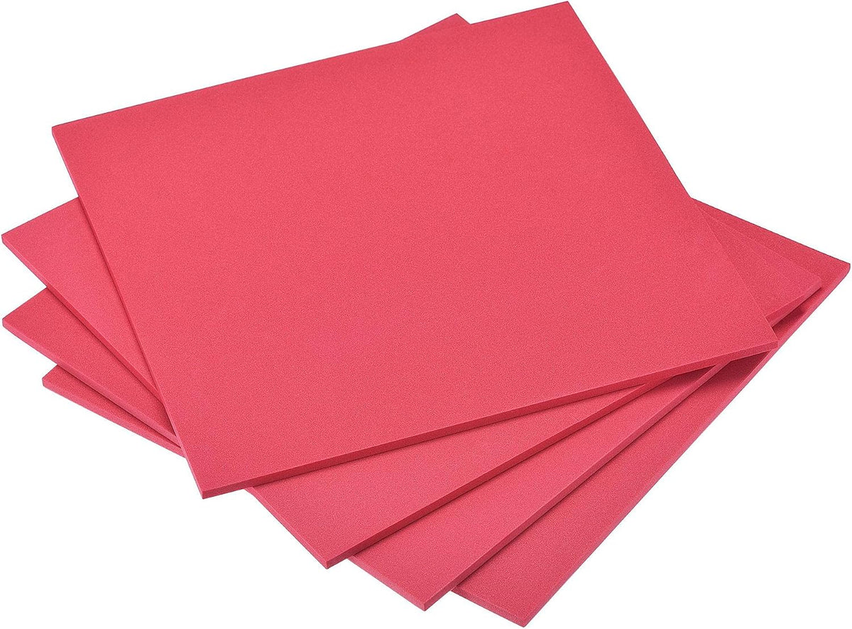 LinkMejor Red EVA Foam Sheets 10 x 10 Inch 5mm Thickness for Crafts DIY Projects, 4 Pcs