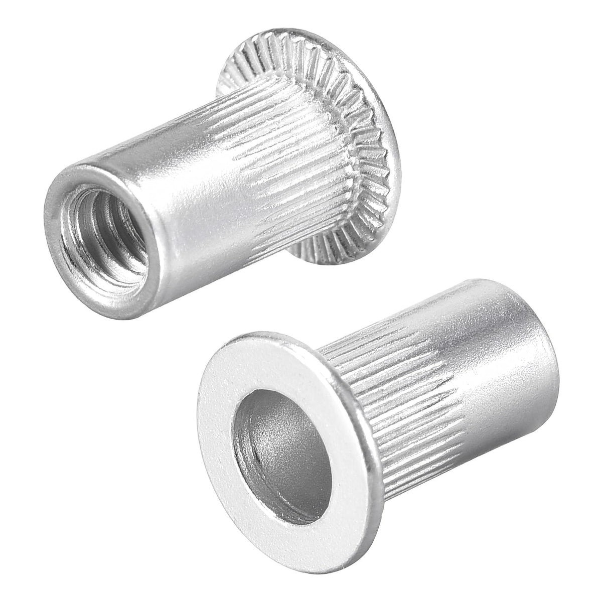 #6-32 Nietmutter Aluminiumlegierung Kugeliges Flachkopf Gewindestift Einlegesicherung Silber 50Stück