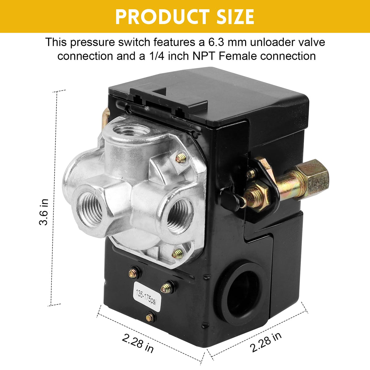 Luftkompressor trykstik 135-175 psi 4 port 26 Amp 220V