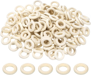 250 PCS 25mm /1in inch Natural Wood Craft Ring, Small Wooden Rings Circle, Unfinished Solid Wood Pendant Connectors for DIY Craft, Macrame, Ring Pendant and Jewelry Making