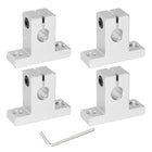 4pcs SK8 Aluminum Linear Rod Rail Shaft Support for 8mm Diameter Shaft, Linear Motion Rail Guides Mounting Bracket with Wrench for CNC Machine, 3D Printer, Automation Equipment