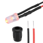 5Set DC 12V 5mm Pre Wired LED with Holder, Orange Light Round Top Clear Lens, 8mm Panel Mount