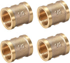 Brass Cast Pipe Fittings Coupling 1/2 X 1/2 G Female Thread Gold Tone 4pcs