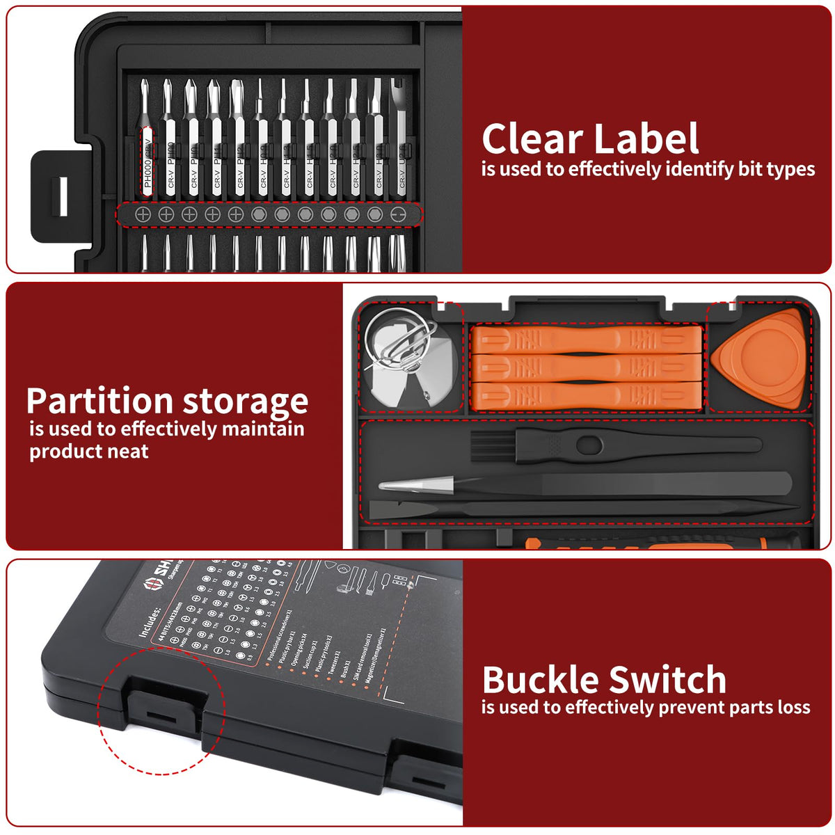 LinkMejor 59 in 1 Small Magnetic Precision Screwdriver Set With Case