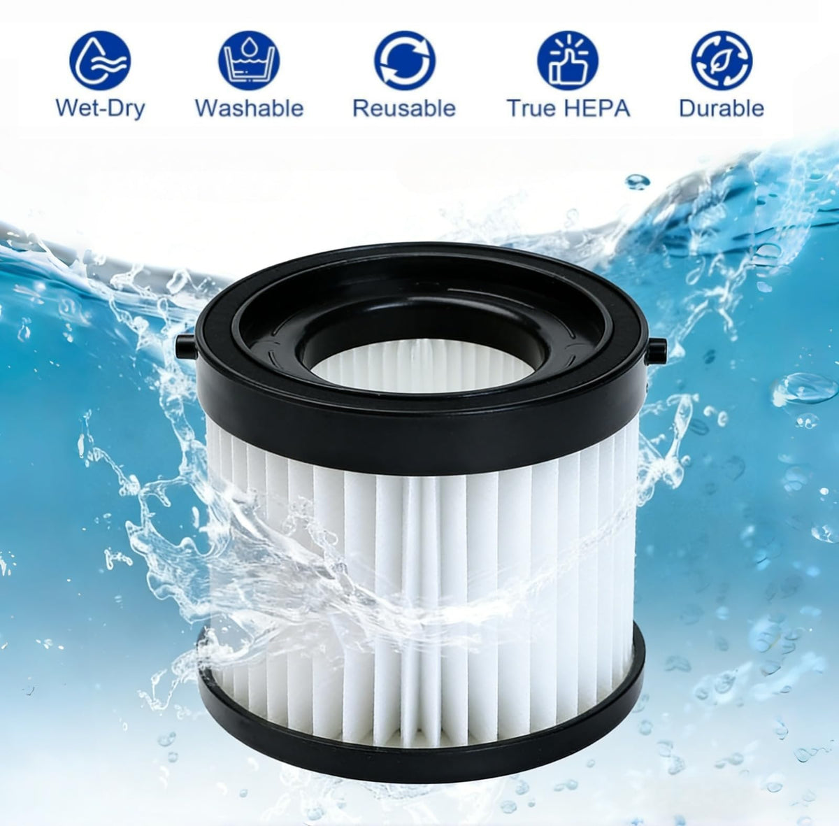 (3-Pack) 49-90-0160 HEPA Filter Kompatibel med Milwaukee 0882-20 M18