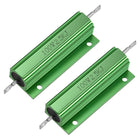 2 Pcs Aluminum Case Resistor 100W 2.5k Ohm Wirewound Green for LED Replacement Converter 100W 2.5k RJ
