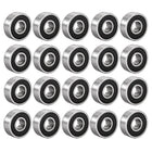 606-2RS Deep Groove Ball Bearing Double Sealed 180016, 6mm x 17mm x 6mm High Carbon Steel Z1 Bearings (Pack of 20)