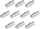 260Pcs Ribbon Crimp Clamp Ends, 20mm Bookmark Pinch Cord End Clasps for DIY Craft Making, Silver White