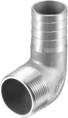 304 Stainless Steel Hose Barb Fitting Elbow, 32mm Barbed x G1-1/4 Male Pipe Connector Adapter for Water Fuel Air
