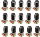 WH148 15Pcs 10K Ohm Variable Resistors Single Turn Rotary Carbon Film Taper Potentiometer with Knobs