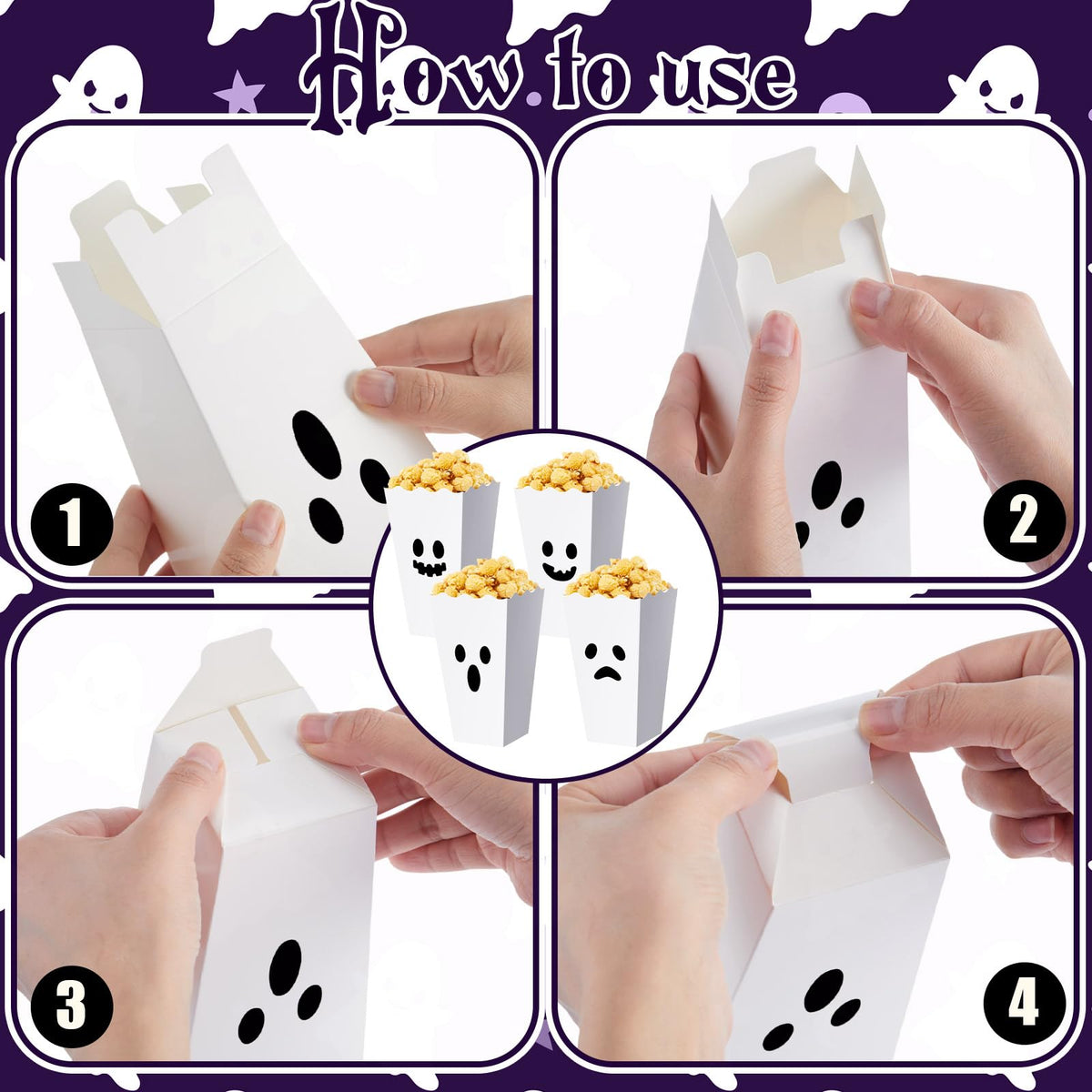 LinkMejor 24 Stück Halloween-Popcorn-Kisten für Massenverkauf als Kaugummikisten