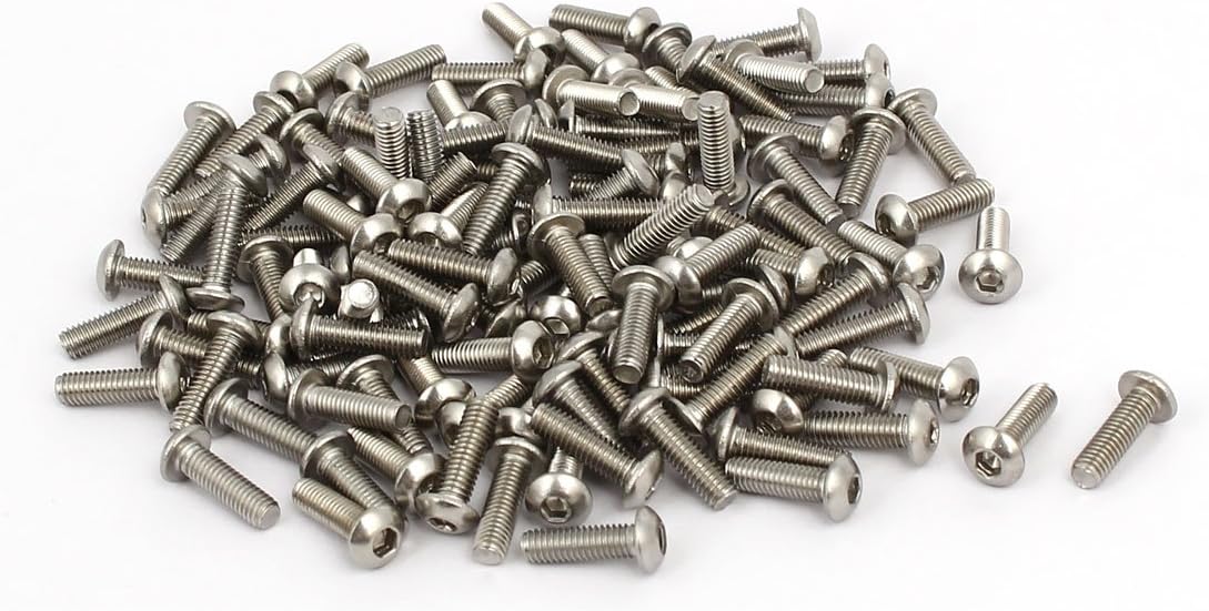 M3 x 10mm 304 Stainless Steel Button Head Hex Socket Cap Screws Fastener 120Pcs