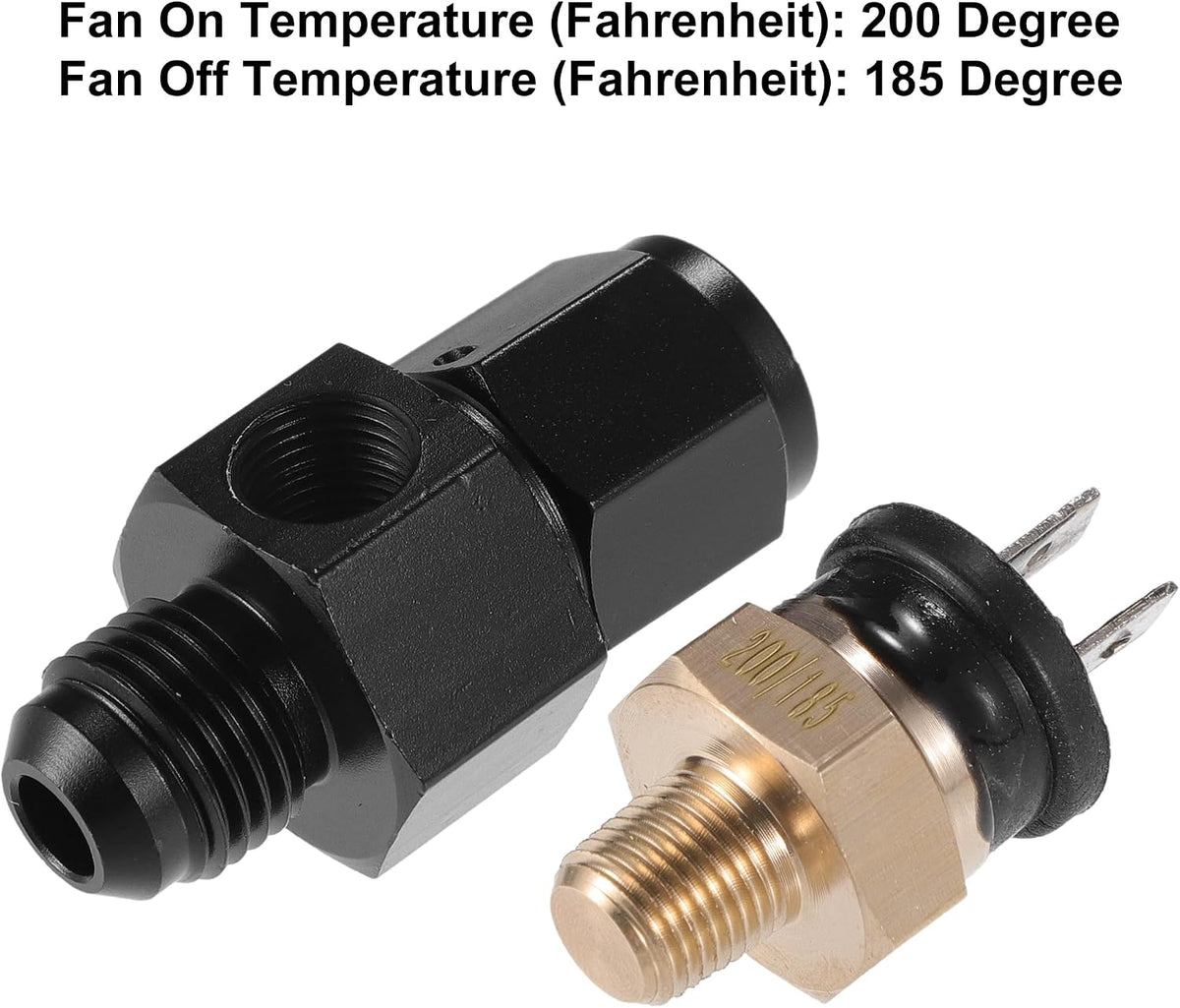 1 Set Auto Engine Temperature Cooling Fan Switch Fitting Adapter 12AN 200'F On-185'F Off
