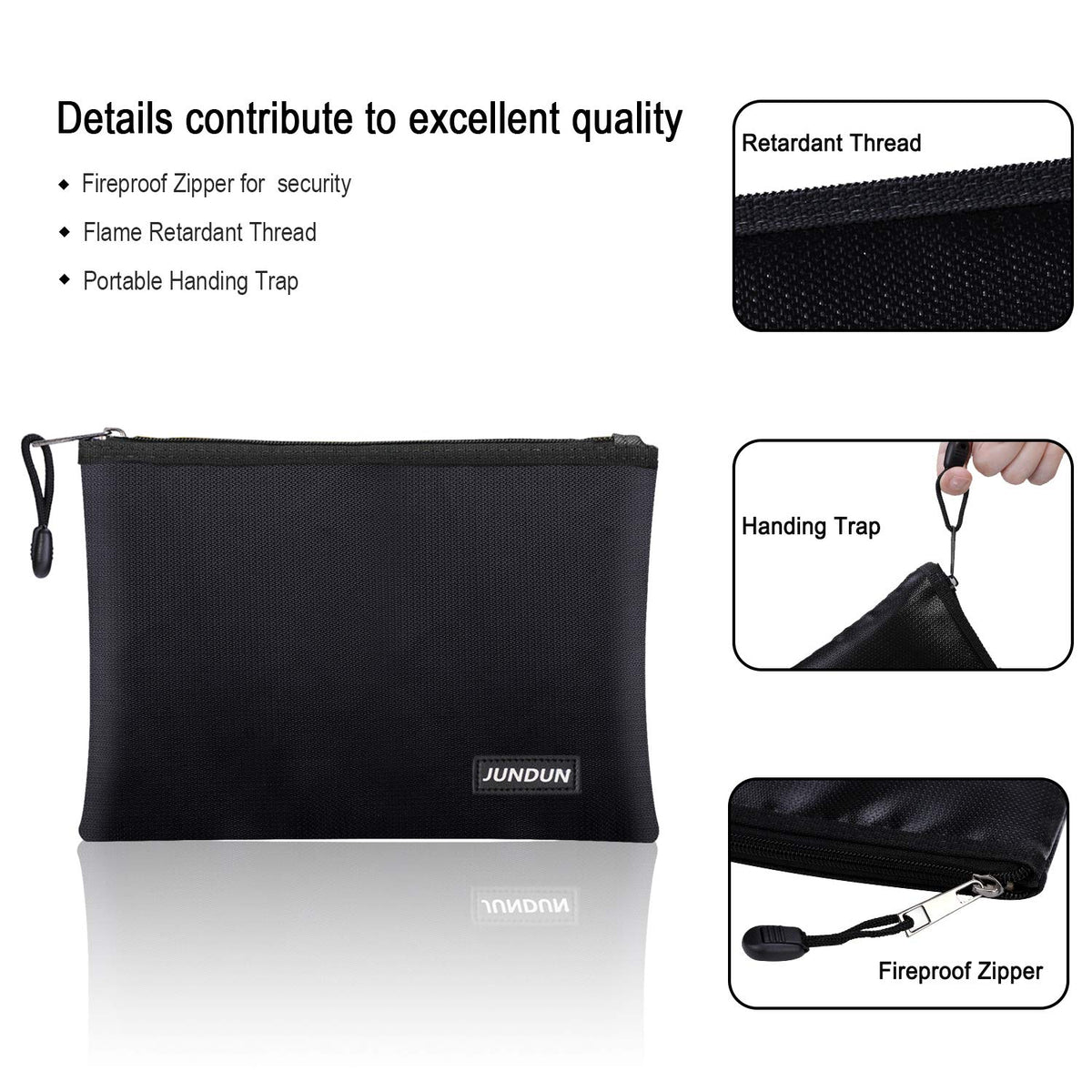 LinkMejor Borse Documenti Resistenti al Fuoco, 14.2”x 10.0”Impermeabile Resistenti al Fuoco