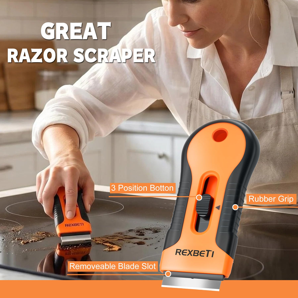 LinkMejor Dălbicuță de Razor, 2 Pack Windows, Dălbicuță pentru Stove de Sticlă