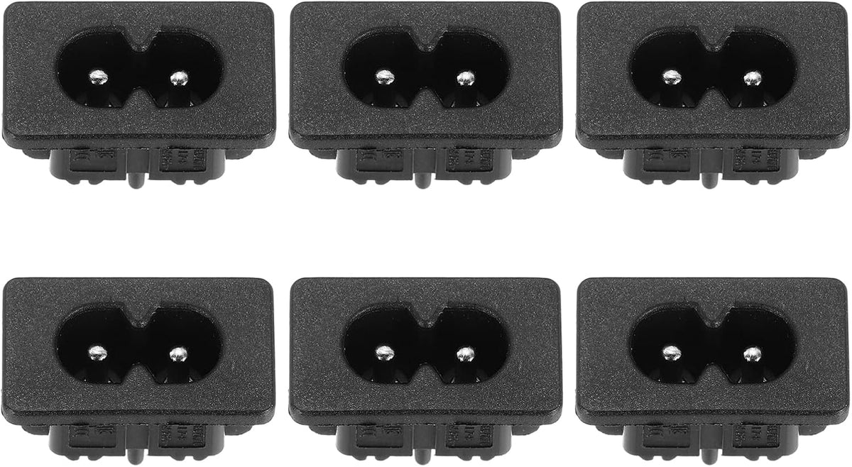 C8 Panelmontage Stecker Adapter, 250V AC 2.5A 2 Pins IEC Eingang Modul Stecker Stromstecker Steckdose Gerade 4 Stück