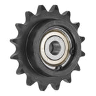 #40 Chain Idler Sprocket, 10mm Bore 1/2" Pitch 16 Tooth Tensioner, Black Oxide Finished C45 Carbon Steel with Insert Double Bearing for ISO 08A Chains