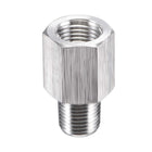 Pipe Fitting Reducer Adapter 1/8" NPT Male x 1/8" NPT Female for Water Oil Air Pressure Gauge Temp Sensor, Stainless Steel