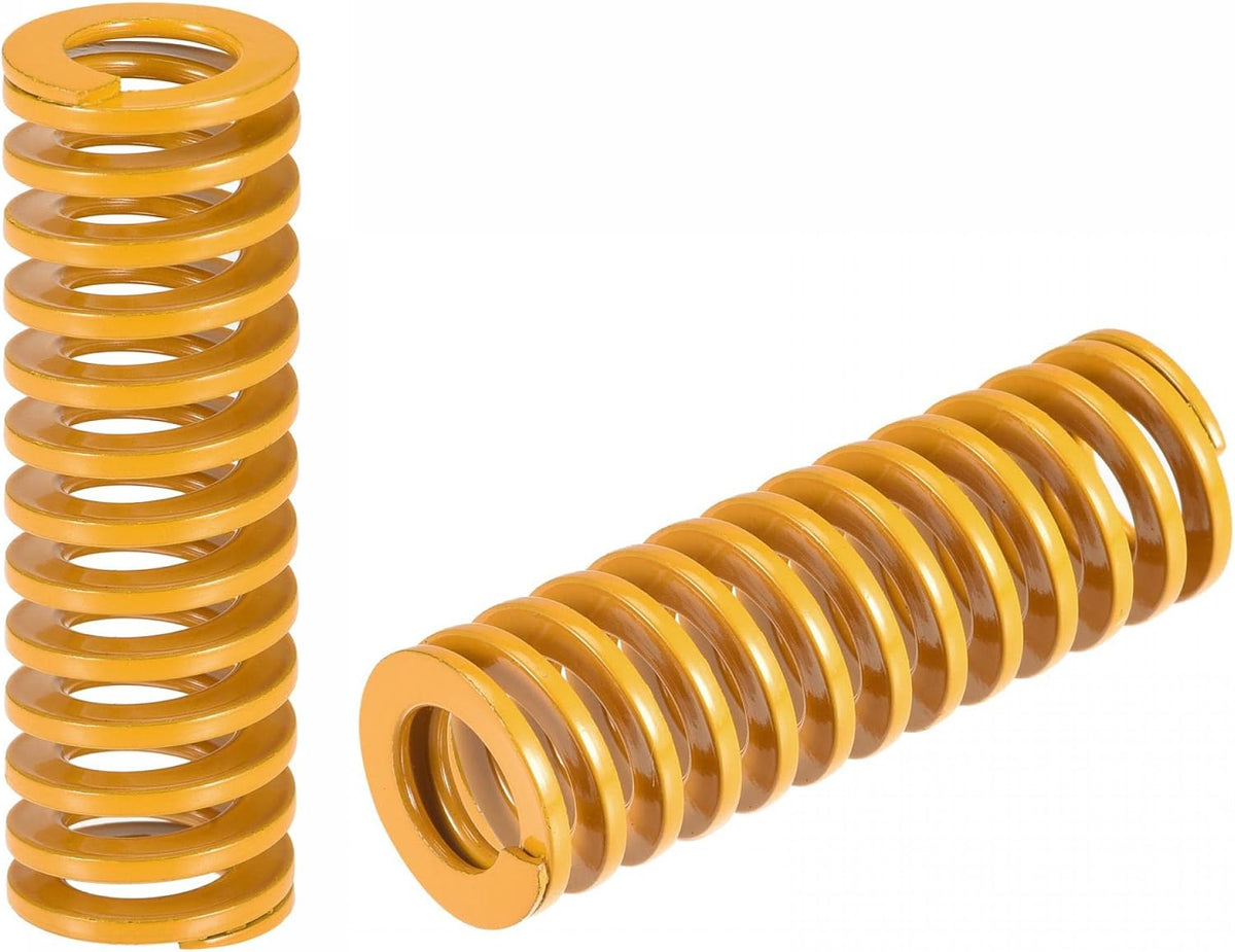 3D Printer Die Spring, 20mm OD 60mm Long 2pcs Spiral Stamping Light Load Compression Mould Die Springs for 3D Printer Electric Part, Yellow