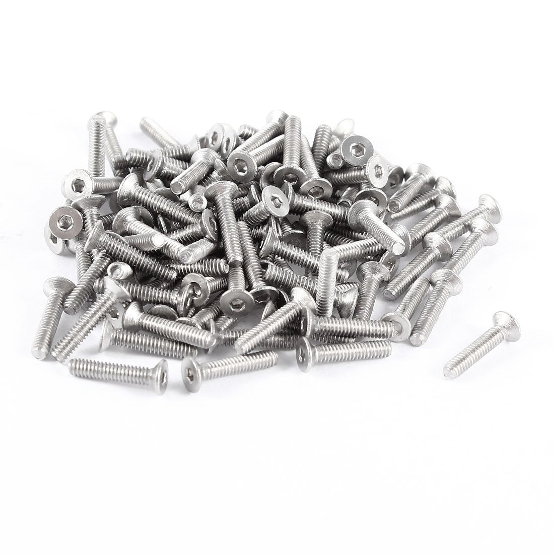 100pcs 304HC Stainless Steel Hex Countersunk Flat Bolts Screws M2.5x10mm