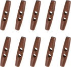 10 Pcs Wood Sewing Toggle Buttons, 80mm/3.15" 2 Holes Olive Shape Wood Sewing Horn Toggle Buttons for DIY Coat Clothing Accessories Clothes Decorative, Mahogany Color