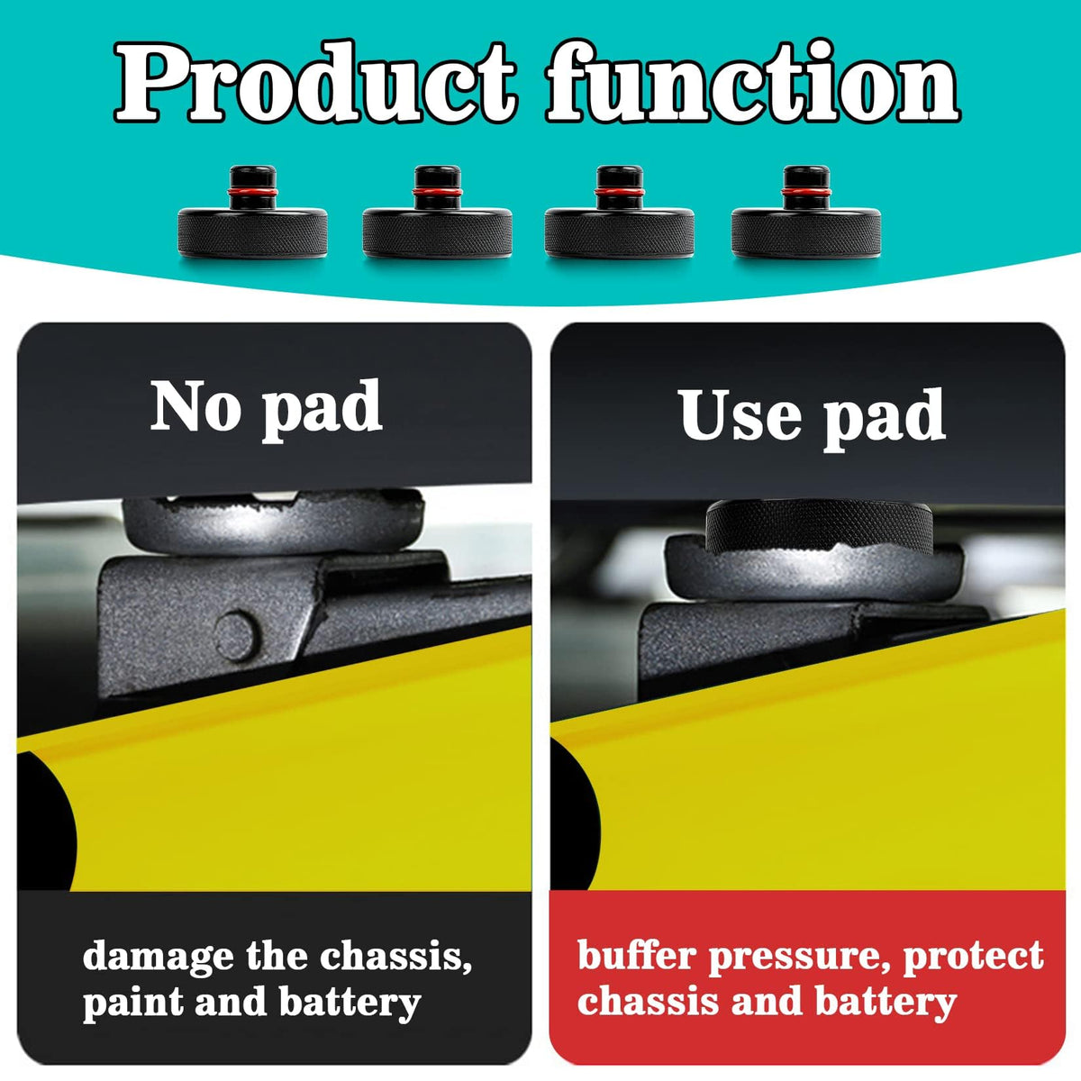 LinkMejor Jack Pad Lifting Puck til Tesla Model 3 Y X S, 4-Pack